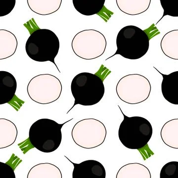 Illustration on theme of bright pattern black radish Stock Illustration