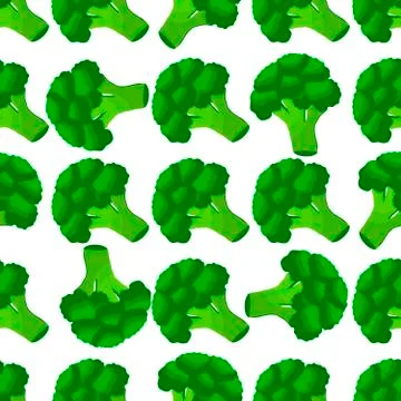 Illustration on theme of bright pattern grass broccoli, vegetable plant for s Stock Illustration