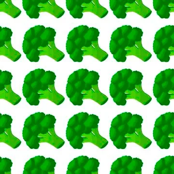 Illustration on theme of bright pattern grass broccoli, vegetable plant for s Stock Illustration