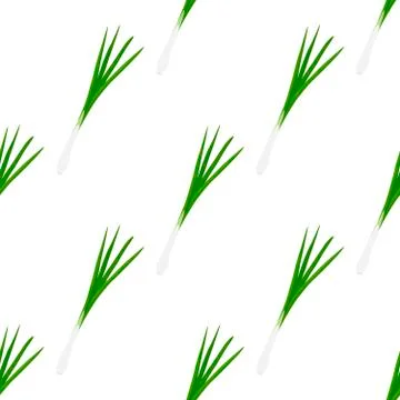 Illustration on theme of bright pattern green onion Stock Illustration