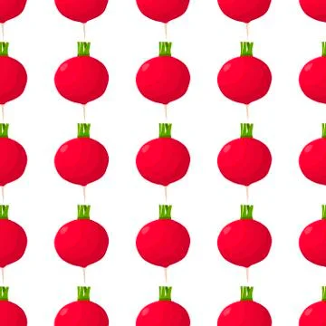 Illustration on theme of bright pattern red radish Stock Illustration
