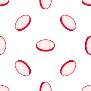 Illustration on theme of bright pattern red radish Stock Illustration