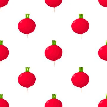 Illustration on theme of bright pattern red radish Stock Illustration
