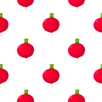 Illustration on theme of bright pattern red radish Stock Illustration