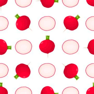 Illustration on theme of bright pattern red radish 스톡 일러스트