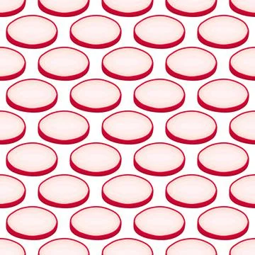 Illustration on theme of bright pattern red radish Stock Illustration