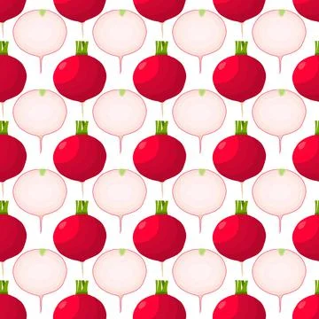 Illustration on theme of bright pattern red radish Stock Illustration