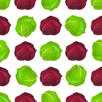 Illustration on theme of bright pattern rounded cabbage 스톡 일러스트