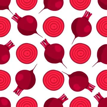 Illustration on theme of bright pattern sugar beet, vegetable root for seal Stock Illustration