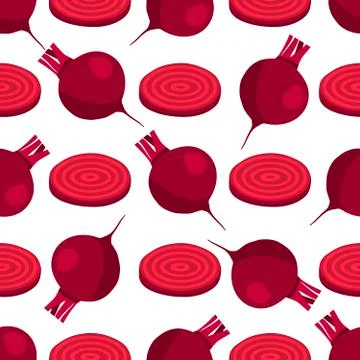 Illustration on theme of bright pattern sugar beet, vegetable root for seal Stock Illustration