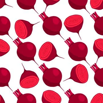 Illustration on theme of bright pattern sugar beet, vegetable root for seal Stock Illustration