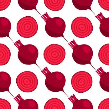 Illustration on theme of bright pattern sugar beet, vegetable root for seal Stock Illustration