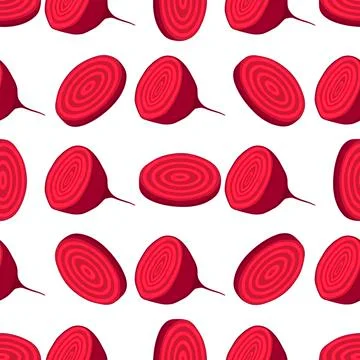 Illustration on theme of bright pattern sugar beet, vegetable root for seal Stock Illustration