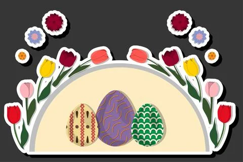 Illustration on theme celebration holiday Easter with hunt colorful bright .. Stock Illustration
