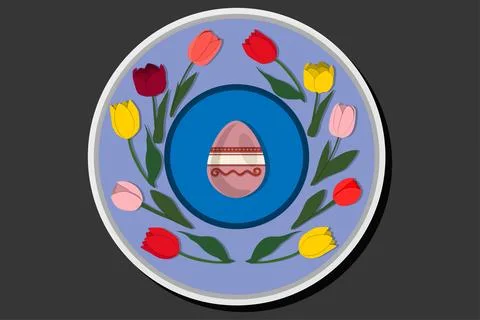 Illustration on theme celebration holiday Easter with hunt colorful bright .. Stock Illustration