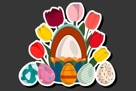 Illustration on theme celebration holiday Easter with hunt colorful bright .. Illustrazione stock
