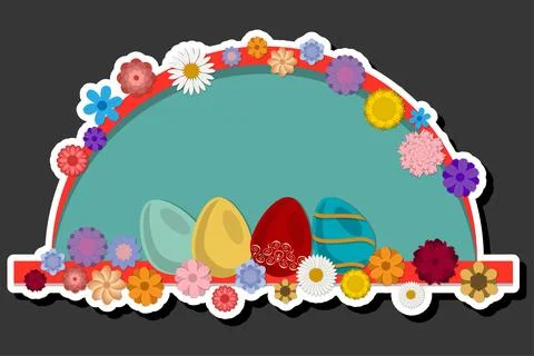Illustration on theme celebration holiday Easter with hunt colorful bright .. Stock Illustration