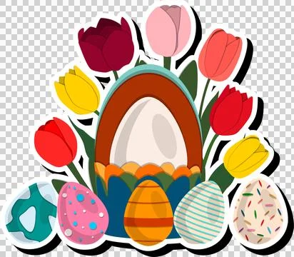Illustration on theme celebration holiday Easter with hunt colorful bright .. Stock Illustration