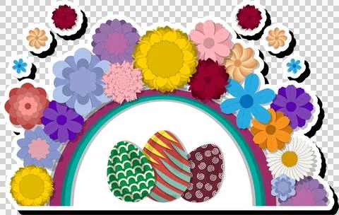Illustration on theme celebration holiday Easter with hunt colorful bright .. Stock Illustration