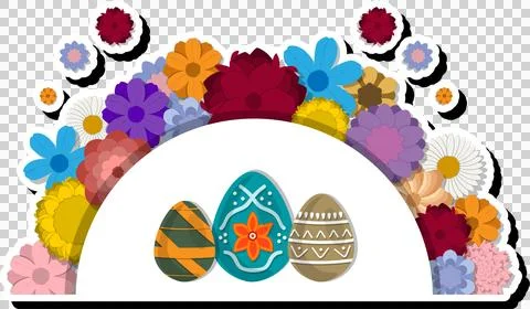 Illustration on theme celebration holiday Easter with hunt colorful bright .. Stock Illustration