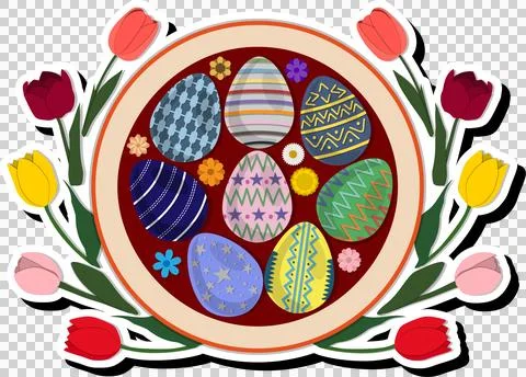Illustration on theme celebration holiday Easter with hunt colorful bright .. Stock Illustration