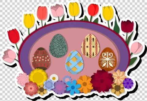 Illustration on theme celebration holiday Easter with hunt colorful bright .. Stock Illustration
