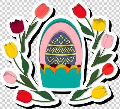 Illustration on theme celebration holiday Easter with hunt colorful bright .. Stock Illustration