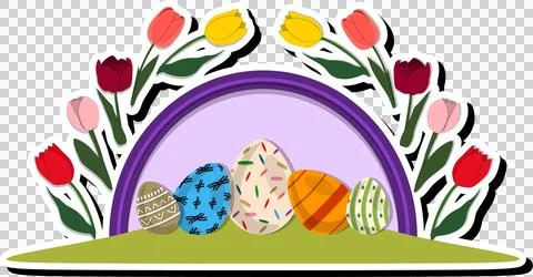 Illustration on theme celebration holiday Easter with hunt colorful bright .. Stock Illustration