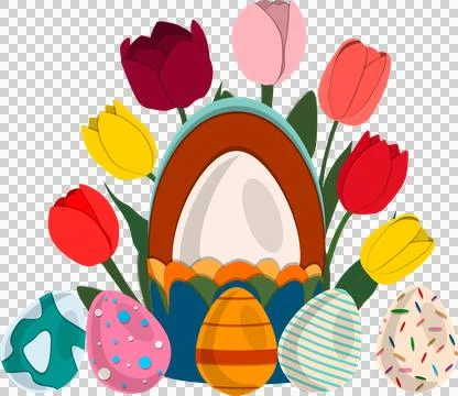 Illustration on theme celebration holiday Easter with hunt colorful bright eg Illustrazione stock