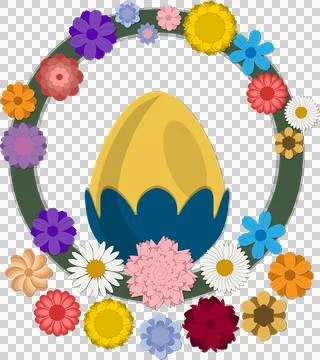 Illustration on theme celebration holiday Easter with hunt colorful bright eg Stock Illustration