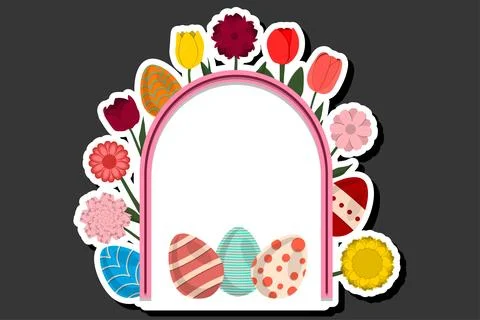 Illustration on theme celebration holiday Easter with hunt colorful bright .. Stock Illustration