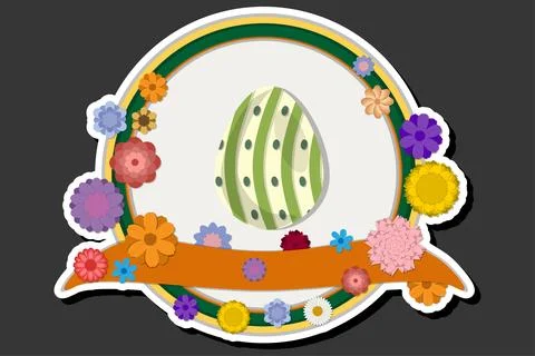 Illustration on theme celebration holiday Easter with hunt colorful bright .. Stock Illustration