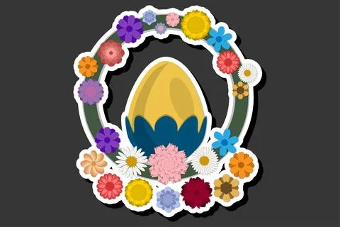 Illustration on theme celebration holiday Easter with hunt colorful bright .. Stock Illustration