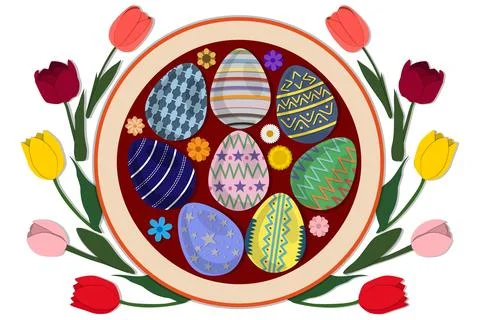 Illustration on theme celebration holiday Easter with hunt colorful bright eg 스톡 일러스트