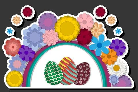Illustration on theme celebration holiday Easter with hunt colorful bright .. Stock Illustration
