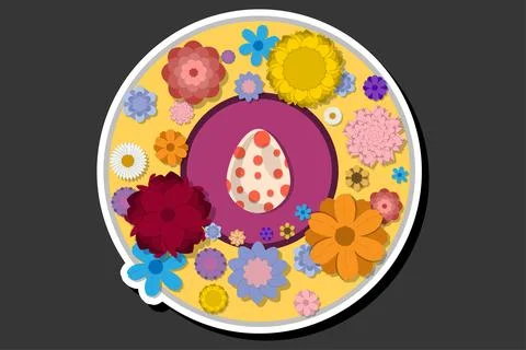 Illustration on theme celebration holiday Easter with hunt colorful bright .. Stock Illustration