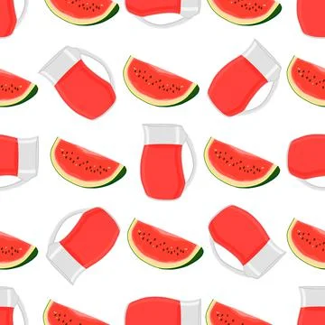 Illustration on theme colored lemonade in watermelon jug Illustrazione stock