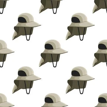 Illustration on theme colored pattern fishing hats Stock Illustration