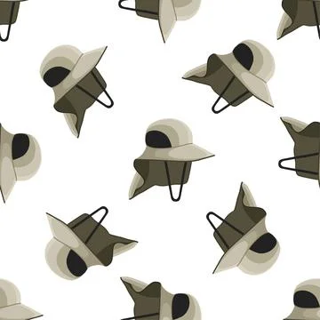 Illustration on theme colored pattern fishing hats Stock Illustration