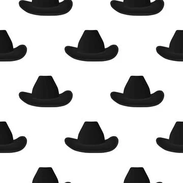 Illustration on theme colored pattern hats cowboy Stock Illustration