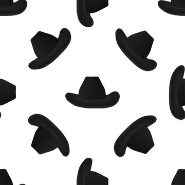 Illustration on theme colored pattern hats cowboy Stock Illustration