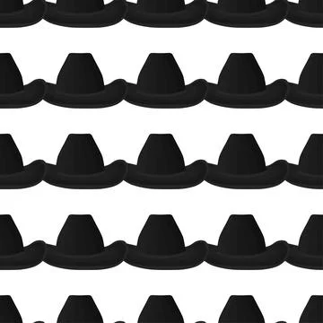 Illustration on theme colored pattern hats cowboy Stock Illustration