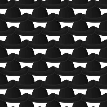 Illustration on theme colored pattern hats cowboy Stock Illustration