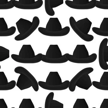 Illustration on theme colored pattern hats cowboy Stock Illustration