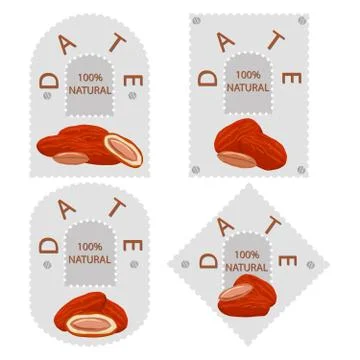 Illustration on theme different types of date fruit for healthy life Stock Illustration