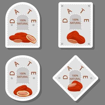 Illustration on theme different types of date fruit for healthy life Stock Illustration