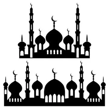 Illustration on theme different types mosques Ilustración de archivo