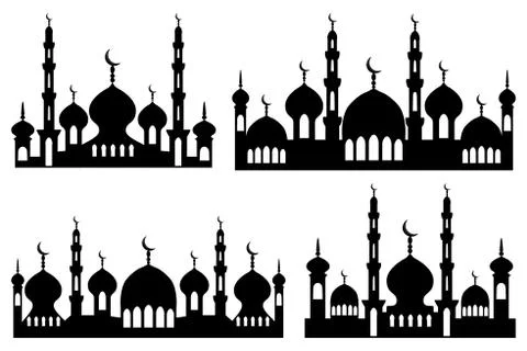 Illustration on theme different types mosques Ilustração Stock
