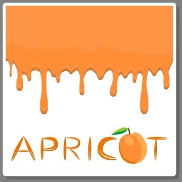 Illustration on theme falling runny apricot drip at sugary cow milk 库存插图
