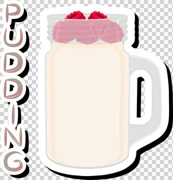 Illustration on theme fresh sweet tasty pudding of consisting various ingre.. Stock Illustration